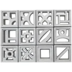 Plastic Hollow Brick Mold Decorative Cement Antique Window Flower Fence Garden Wall Grid Background Wall Brick Mould 20*20*6cm
