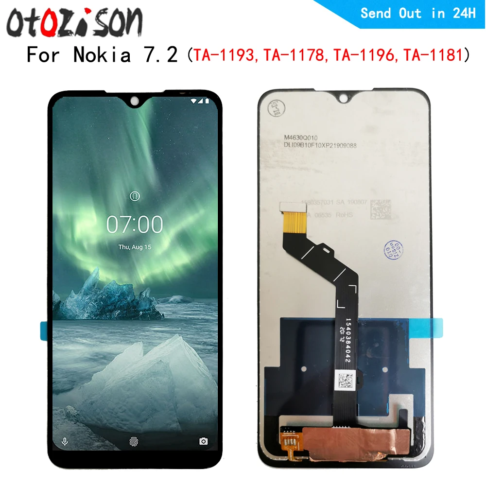 kf-Safe9dbbf3fd6410f800971c5259a65b9H For Nokia 7.2 LCD Display For Nokia 7.2 TA-1193 TA-1178 TA-1196 TA-1181 LCD Screen Touch Panel Digitizer With Frame Assembly - Image 1