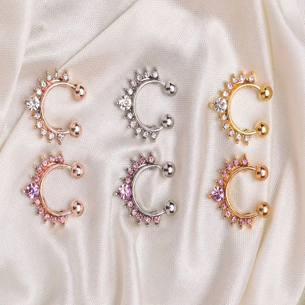 kf-Scf7ce758ce104541a46ee05fe92a314cE Retro Trendy Simple Punk Metal Geometric Body Jewelry Fake Nose Ring Bear Nose Cuff Nose Stud - Image 1