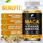 Maca Root Capsules 10,000mg + Korean Ginseng 1,400mg - Black + Red + Yellow Maca Root, Potent & Highly Pure, Energy & Endurance - Image 4