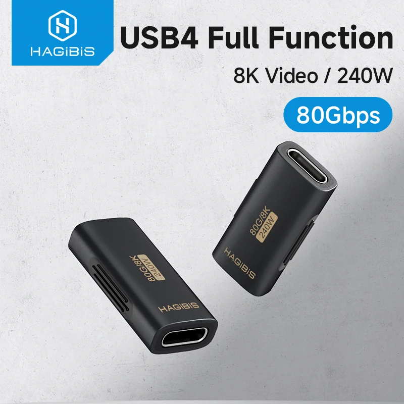 kf-Sd6f78c2fd7e94c399096149e323339e9r Hagibis USB C Female to USB C Female Adapter 80Gbps 240W USB4 Dual Female Extension Cable Converter for Thunderbolt 5/4 Laptop - Image 1
