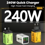 240W 6 Ports 4USB+2Type C Super Fast Charging Mobile Phone Charger USB3.0 PD3.0 EU/UK/US Charger For Iphone 17 16 Samsung POCO - Image 6