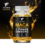 Maca Root Capsules 10,000mg + Korean Ginseng 1,400mg - Black + Red + Yellow Maca Root, Potent & Highly Pure, Energy & Endurance