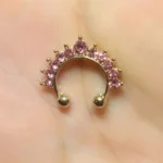 Retro Trendy Simple Punk Metal Geometric Body Jewelry Fake Nose Ring Bear Nose Cuff Nose Stud - Image 6