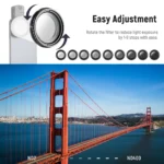 NEEWER 37mm Clip On ND2-ND400 Phone Camera Lens Filter Kit: Adjustable Neutral Density Filter with Phone Clip - Image 3