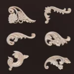 2PC Wood Corner Decoration Wood Carving Onlays Appliques Wood Decals for Furniture Home Decor Wood Figurine Wood Flower Crafting - Image 4
