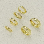 3 Pairs Stainless Steel Crystal Zirconia Hoop Earrings for Women Trendy Simple Gold Plated Circle Punk Earrings Piercing Jewelry - Image 5