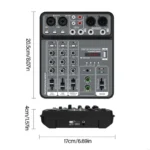Small Sized 4 Channel USB Mixing Console Portable Sound Mixer Metal Body for Recording Karaoke Songs Black Gray - Image 6