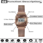 Skmei Women Bracelet Dress Watches Luxury Brand Stainless Steel Strap Fashion Waterproof Digital Chronograph Wristwatch - Image 2