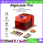 Algolaser PIXI Mini Portable Laser Engraver 3W 5W 10W DIY Bluetooth Machine Painted Dog Tag Paper Leather Wooden Stone Logo