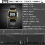 Skmei Women Bracelet Dress Watches Luxury Brand Stainless Steel Strap Fashion Waterproof Digital Chronograph Wristwatch - Image 3