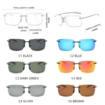 Ultralight TR90 Sunglasses Men Women Frameless Driver Driving Sun Glasses Fashion Outdoor Fishing Hiking Running Sports Shades - Image 6