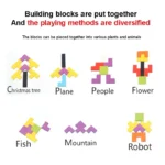 1 Set Wooden Blocks Puzzle Brain Teasers Toy Tangram Jigsaw Intelligence Colorful 3D Russian Blocks Montessori Educational - Image 4