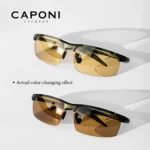 CAPONI Photochromic Sunglasses Men Original Design Sports Yellow Sun Glasses Fashion Driving Night Vision Eyewear UV400 BSYS3218 - Image 3