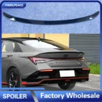 For Hyundai Elantra Avante CN7 2020 2021 2022 2023 Spoiler High Quality ABS Glossy Black Carbin Fiber Look Rear Trunk Spoiler