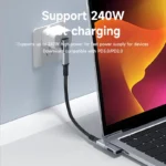 Hagibis 240W USB C to C Adapter 40Gbps 8K 60Hz 90 Degree Converter USB4 Adapter for Thunderbolt 4/3 MacBook iPhone 17 Pro Tablet - Image 3