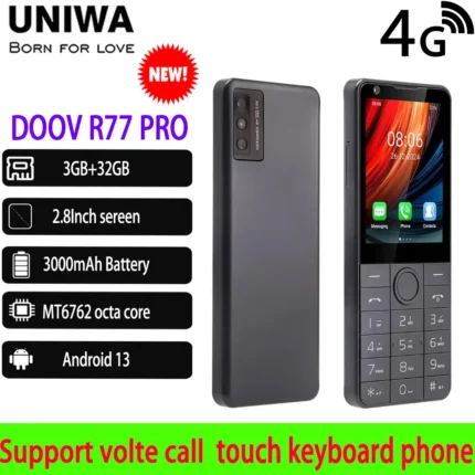 DOOV R77 Pro 4G Touch Keyboard Google Mobile Phone 2.8“ Screen 3GB+32GB Android13 5MP Whatsapp Multi Language Keyboard Cellphone