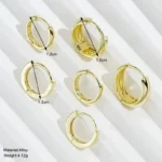 3 Pairs Stainless Steel Crystal Zirconia Hoop Earrings for Women Trendy Simple Gold Plated Circle Punk Earrings Piercing Jewelry - Image 6