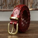 3.0 Cm Pure Cowhide Genuine Leather for Men Women High Quality Jeans Pin Buckle Knit Couple Belts Cowboy Ladies Fashion Designer - Image 3