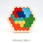 1 Set Wooden Blocks Puzzle Brain Teasers Toy Tangram Jigsaw Intelligence Colorful 3D Russian Blocks Montessori Educational - Image 5