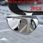 2pcs Universal Blind Spot Mirrors 360° Adjustable Wide-Angle View HD Side Rear Rearview Mirror Auto Auxiliary Rearview