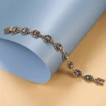 Wbmqda Charm Ethnic Wedding Bracelet Women 585 Antique Gold Boho Gray Crystal Bracelet Vintage Jewelry Russia Accessories