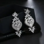 EMMAYA New Arrival Luxury Big Long Flower Pendant Drop Earrings With Shining CZ Brincos Bridal Women Wedding Party Jewelry - Image 5