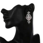 EMMAYA New Arrival Luxury Big Long Flower Pendant Drop Earrings With Shining CZ Brincos Bridal Women Wedding Party Jewelry - Image 2