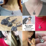 Ajojewel Brand Parure Bijoux Elegant Crystal Rose Flower Necklace Earrings Black Vintage Jewelry Sets For Women - Image 4