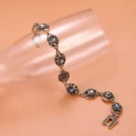 Wbmqda Charm Ethnic Wedding Bracelet Women 585 Antique Gold Boho Gray Crystal Bracelet Vintage Jewelry Russia Accessories - Image 3