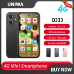 NEW UNIWA Q333 4G 3.97inch HD Mini Smartphone 4GB RAM 64GB ROM 2000mAh Mobile Phones BT5.0 Google Play Store Face ID Small Phone