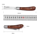 Folding Grafting Knife Grafting Tools Grafting Pruning Knife Professional Garden Fruit Tree Grafting Cutter Wooden Handle Knife - Image 4
