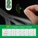 Shawto X8 Strong 300M 1000M 8 Strand Weaves PE Braided Fishing Line Multifilament 8 Braid Wire 10LB 20LB 30LB 50LB 100LB 150LB - Image 2