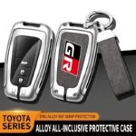 Auto TPU Zinc Alloy Key Case Bag For Toyota GR 86 Supra Yaris RAV4 Prius Corolla C-HR Camry Auris Car Key Chain Metal Key Shell - Image 4