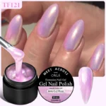 MEET ACROSS 8ml Light Violet Aurora Extension Nail Gel Polish Semi Permanent DIY Nail Art French Style UV Building Gel Varnish - Image 3