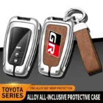 Auto TPU Zinc Alloy Key Case Bag For Toyota GR 86 Supra Yaris RAV4 Prius Corolla C-HR Camry Auris Car Key Chain Metal Key Shell - Image 6
