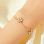 EILIECK 316L Stainless Steel White Zirconia Flower Petal Necklace Bracelet Earrings Set For Women New Trendy Jewelry Party Gift - Image 5