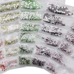 S3-SS10 Rhinestone 6-grid flat bottom diamond nail accessories jewelry crystal glass nail art diy nail art jewelry