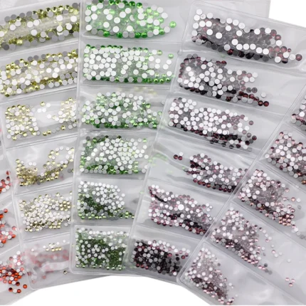S3-SS10 Rhinestone 6-grid flat bottom diamond nail accessories jewelry crystal glass nail art diy nail art jewelry