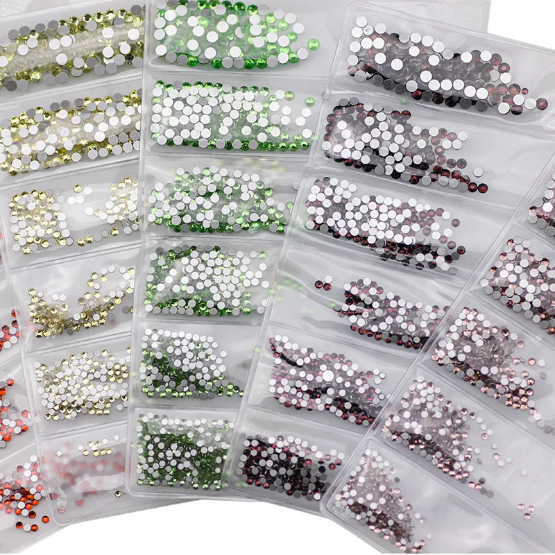kf-S80c4dfbfe3d6432ab9d6a600d48d54dfB S3-SS10 Rhinestone 6-grid flat bottom diamond nail accessories jewelry crystal glass nail art diy nail art jewelry - Image 1