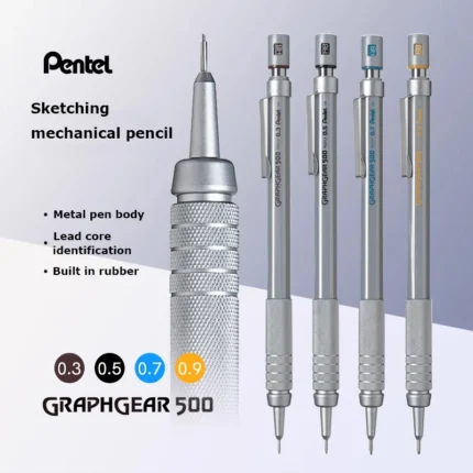 Japan Pentel Graph Gear Drafting Metal Mechanical Pencil PG515 Drawing Automatic Pencil 0.3/0.5/0.7/0.9mm School Stationery