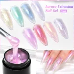 MEET ACROSS 8ml Light Violet Aurora Extension Nail Gel Polish Semi Permanent DIY Nail Art French Style UV Building Gel Varnish - Image 4