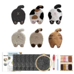GATYZTORY Punch Needle Coaster Kit Easy Art Coasters Kits for Beginners DIY Tufted Rug Pads with Adhesive Felt Yarns Embroidery - Image 2