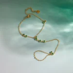 Uworld Classic Green Zircons Finger Bracelet Layered Jewelry For Women 18K PVD Gold Plated Stainless Steel Bracelets Jewelry - Image 6