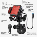 MOTOWOLF Motorcycle Riding Shock-Absorbing Phone Holder Type-c Charger Adjustable Anti-Theft Quick Release Navigation Bracket - Image 3