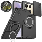 Slide Lens protect Armor Phone Case For Infinix Note 40 Pro Plus Car Magnetic Holder Cover for Infinix Note40 Pro + 4G 5G Funda