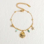 Nextvance Trendy Multi-layers Colorful Stones Bracelets Shell For Women Stainless Steel Gold Plated Chain Jewelry Gifts - Image 5