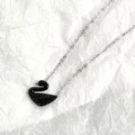 Swan Diamond-Encrusted Titanium Steel Necklace for Women, Fashionable, Light Luxury, Elegant, Simple, Versatile, High-End Clavicle Chain, Gift for Girlfriend or Best Friend - Image 4