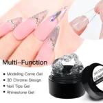 Solid Nail Tips Gel 10ml Transparent UV LED Function Gel Glue Adhesive Fake Nails Nail Extension Gel Soak Off Nail Art Varnish - Image 2