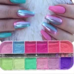 12 Grids Mirror Effect Mermaid Nail Powder Holographic Pearl Chrome Pigment Fine Glitter Dipping Powder Nail Crafts Supplies - Image 4